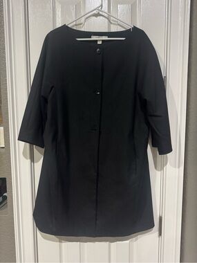 Liz Claiborne Black Coat with Coral Trim